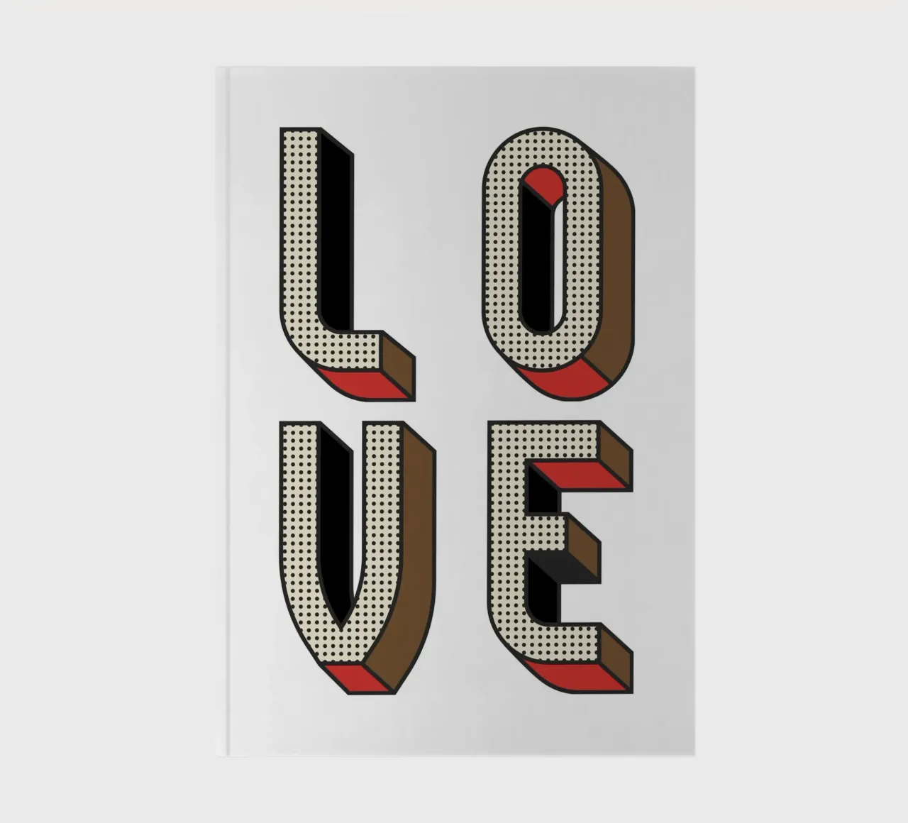LOVE Pop Art - Retro Halftone Typography Print notebook by NorwesClub
