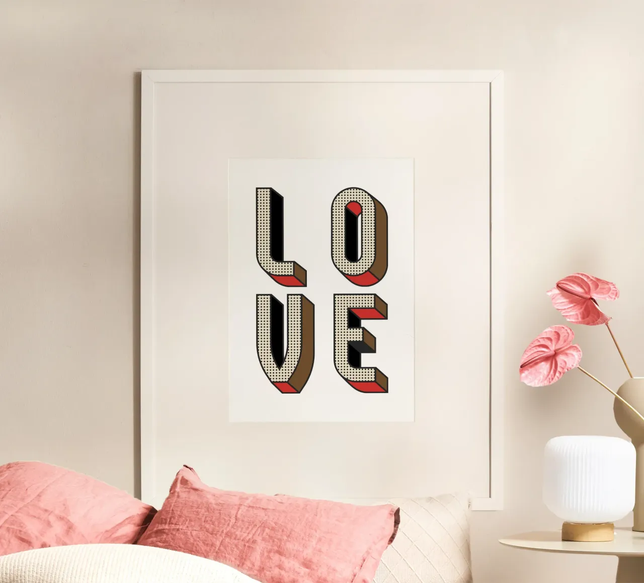 LOVE Pop Art - Retro Halftone Typography Print Poster von NorwesClub
