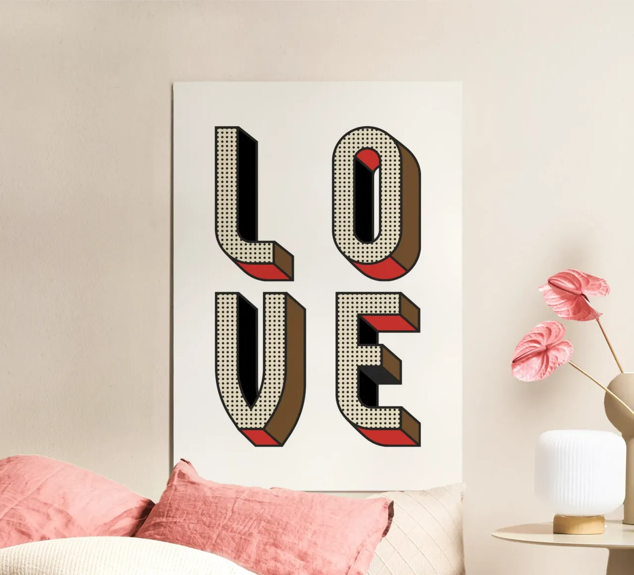 LOVE Pop Art - Retro Halftone Typography Print Poster von NorwesClub