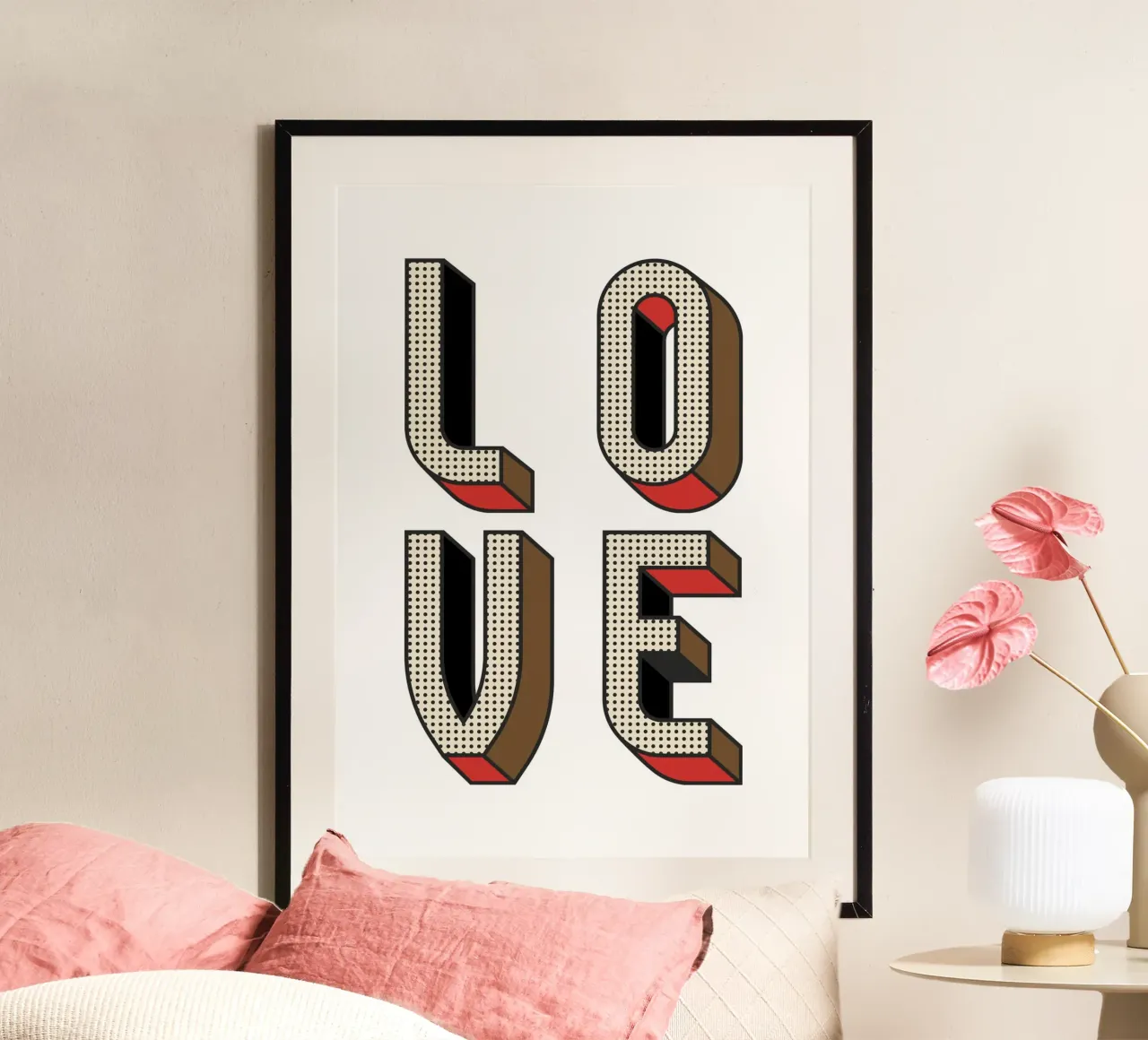 LOVE Pop Art - Retro Halftone Typography Print Poster von NorwesClub