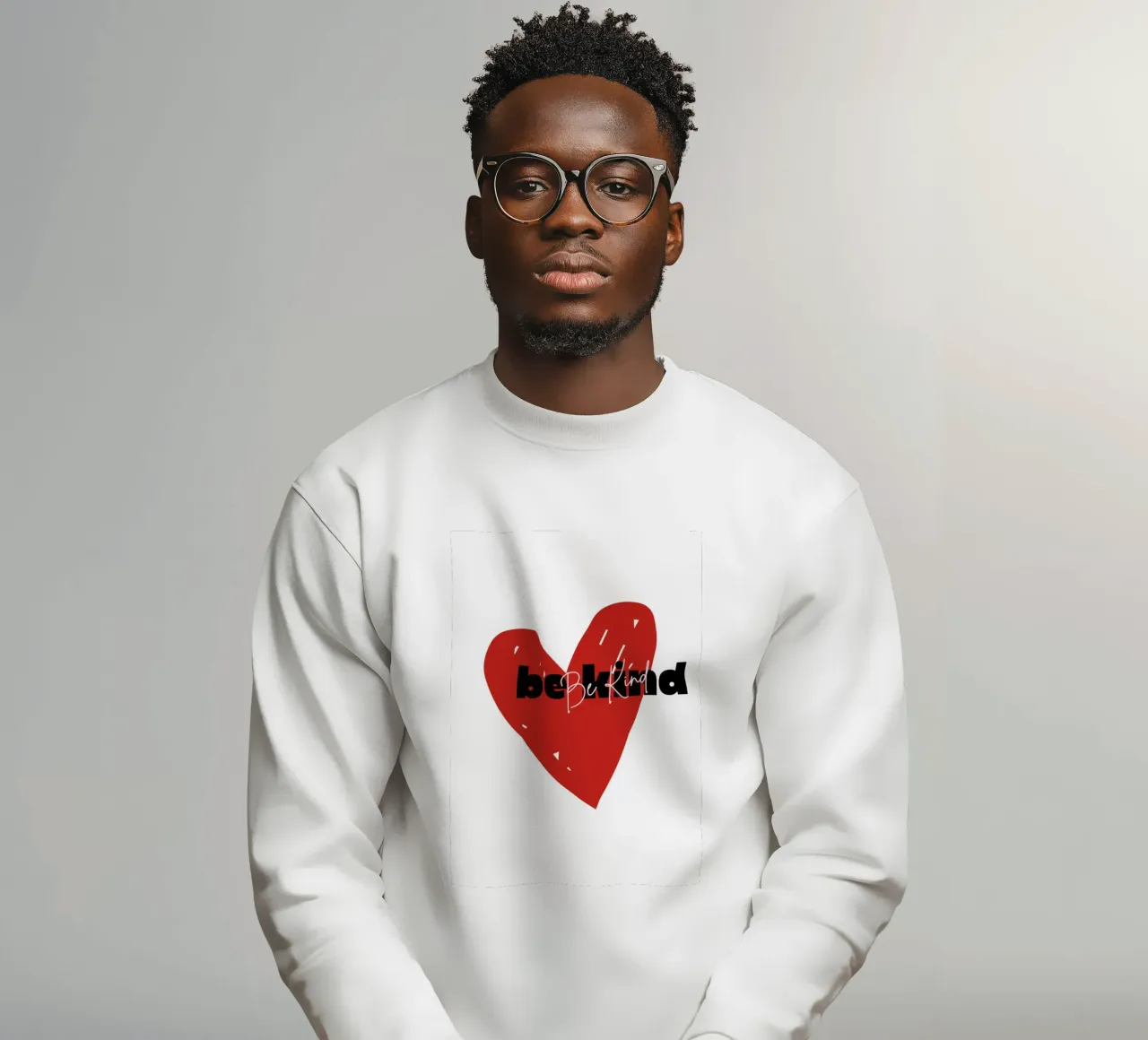 Be Kind Heart - Abstract Typography Art Print sweatshirt by NorwesClub