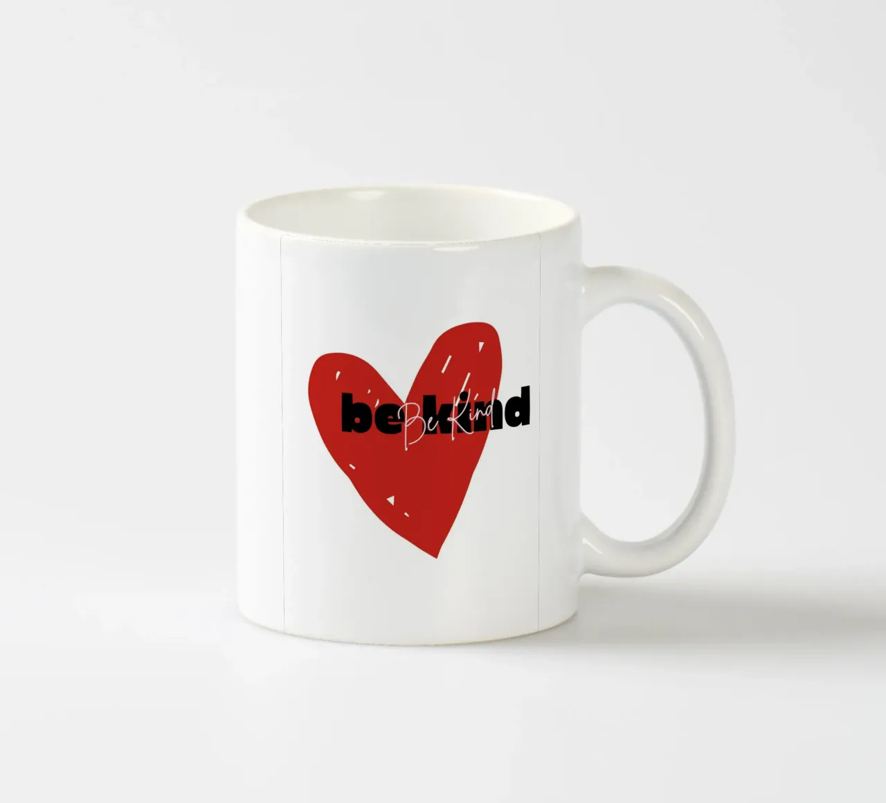 Be Kind Heart - Abstract Typography Art Print ceramic mug by NorwesClub