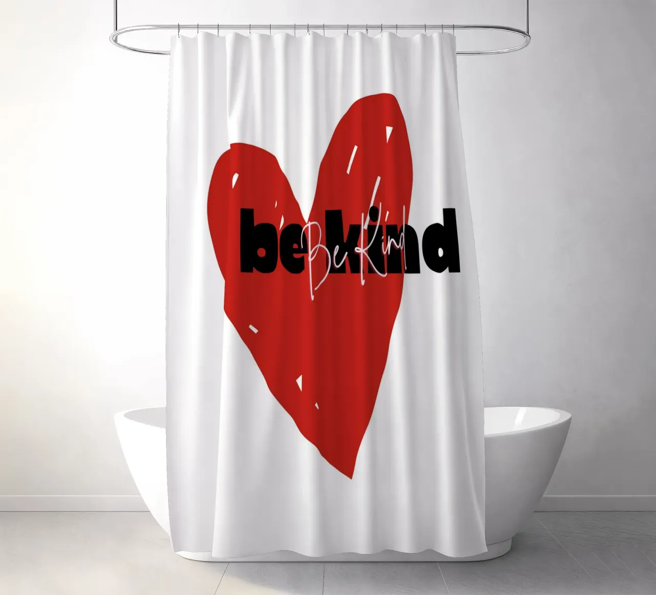 Be Kind Heart - Typographie abstraite Art Print rideau de douche de NorwesClub