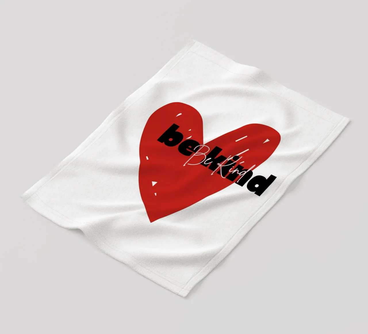 Be Kind Heart - Abstract Typography Art Print fleece blanket by NorwesClub