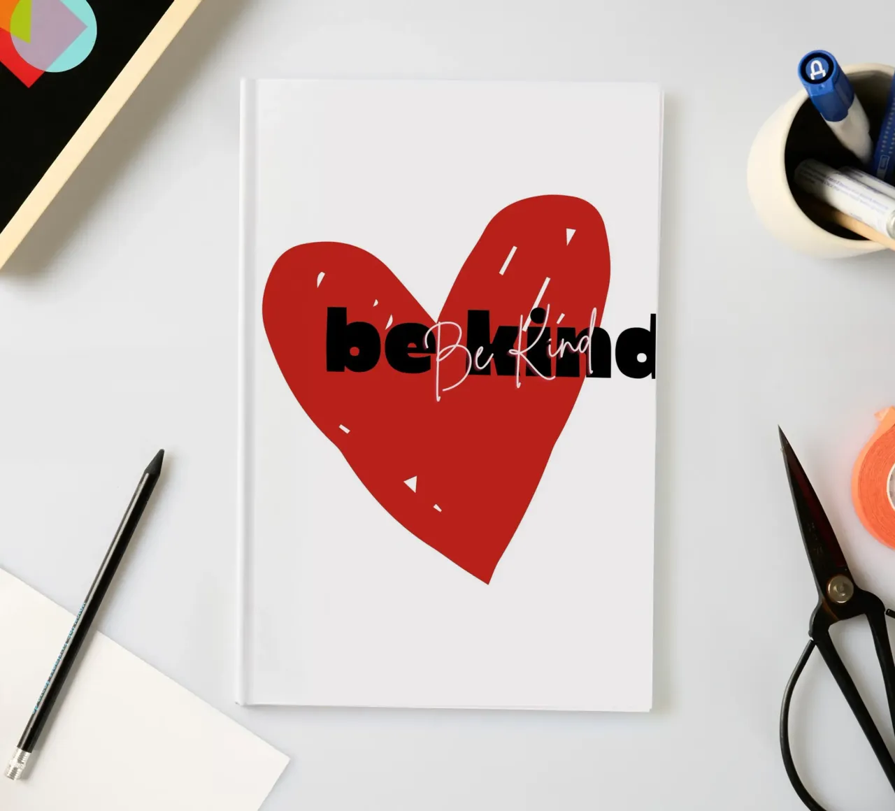 Be Kind Heart - Stampa d'arte tipografica astratta diario da NorwesClub