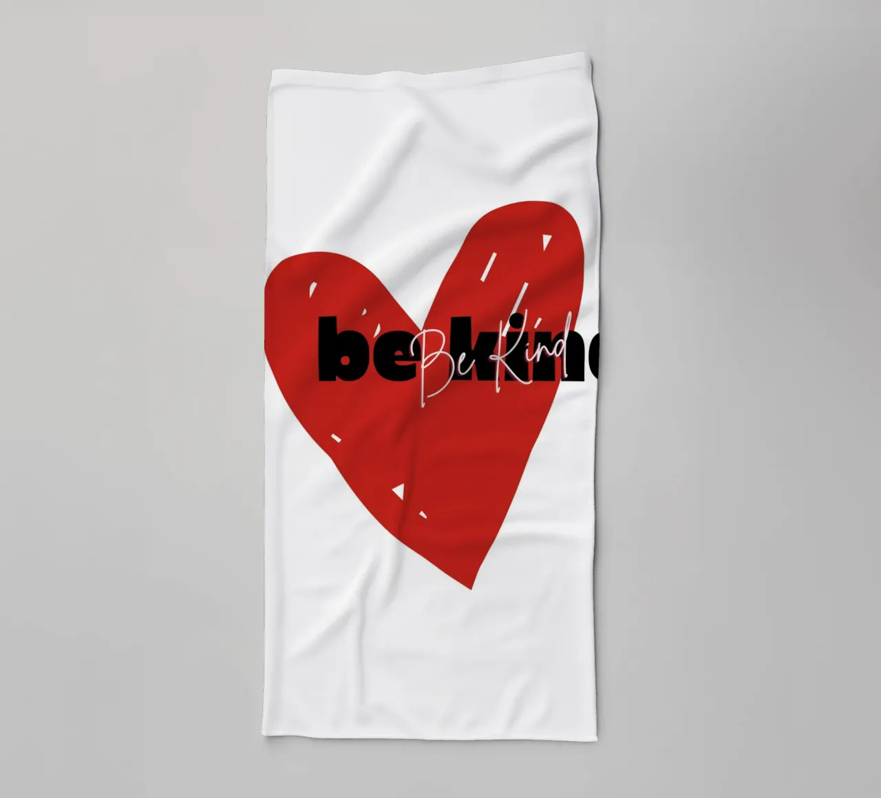 Be Kind Heart - Stampa d'arte tipografica astratta asciugamano da bagno da NorwesClub