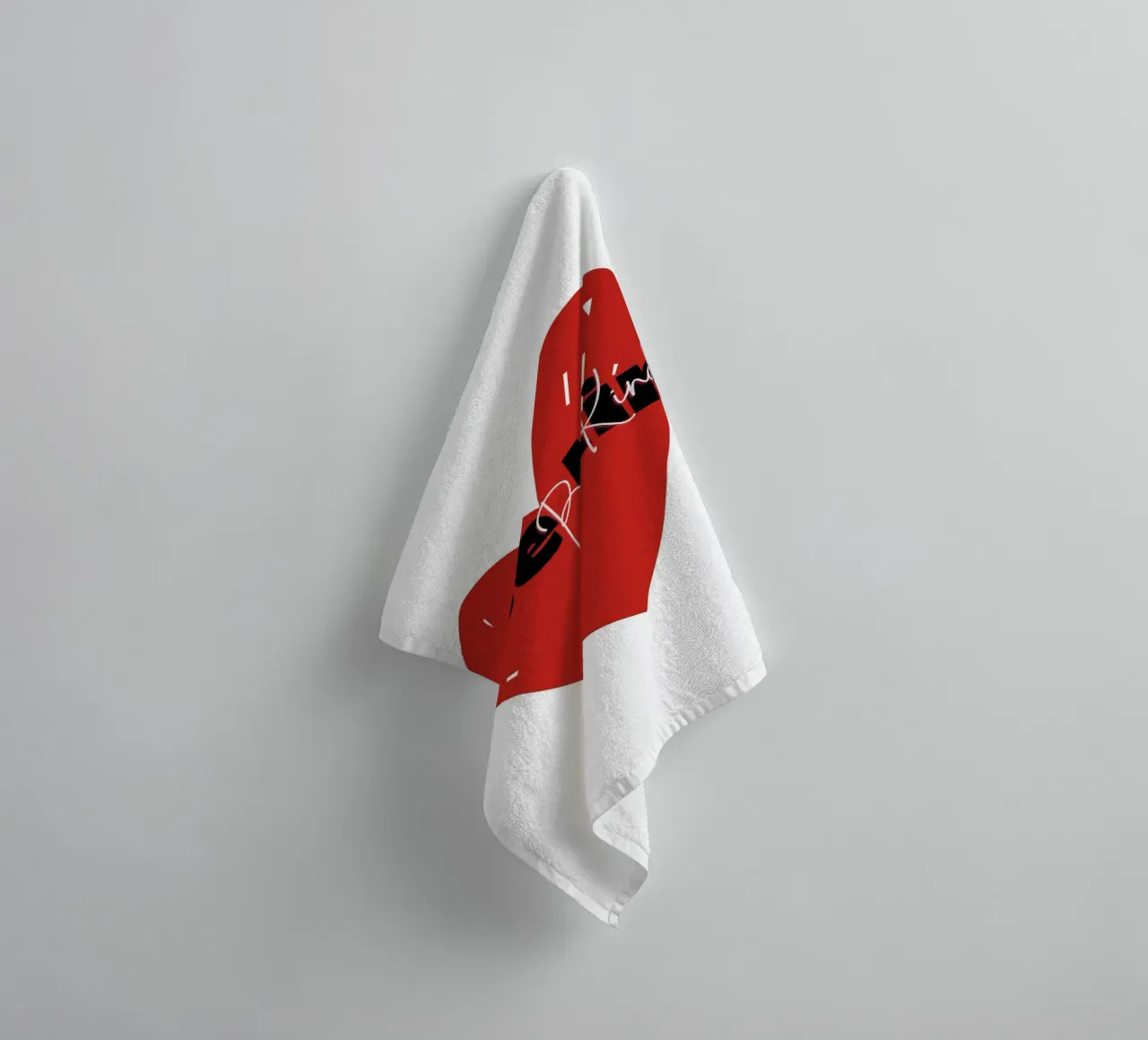 Be Kind Heart - Stampa d'arte tipografica astratta asciugamano da bagno da NorwesClub