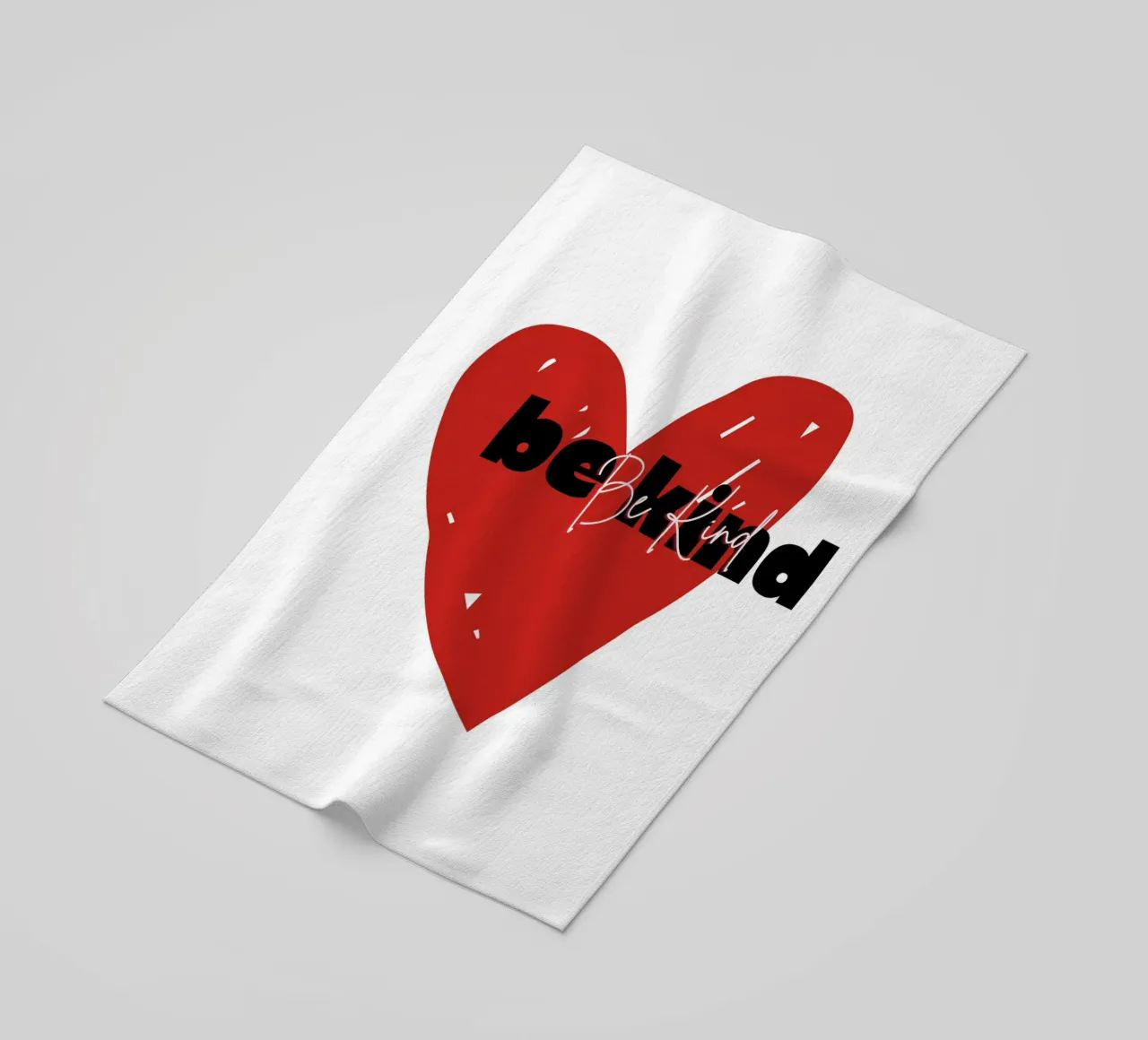 Be Kind Heart - Abstrakte Typografie Kunstdruck Strandtuch von NorwesClub