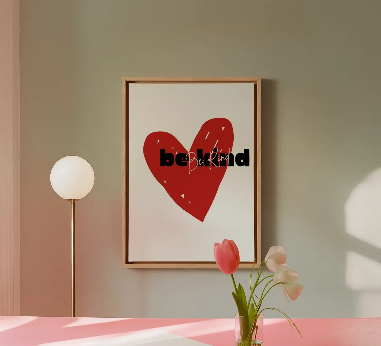 Be Kind Heart - Abstract Typography Art Print canvas by NorwesClub