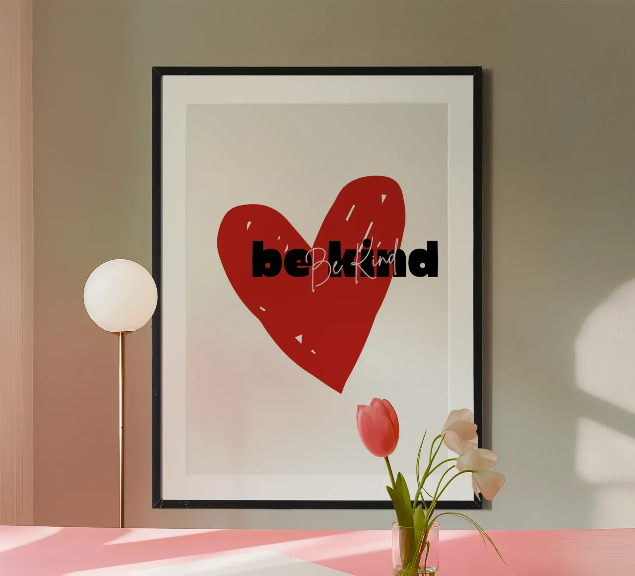 Be Kind Heart - Abstract Typography Art Print hahnemühle by NorwesClub