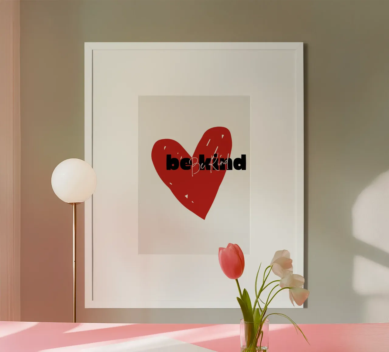 Be Kind Heart - Abstract Typography Art Print hahnemühle by NorwesClub