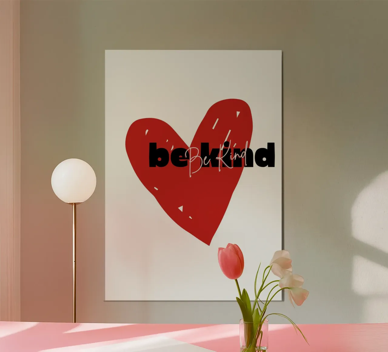 Be Kind Heart - Abstract Typography Art Print hahnemühle by NorwesClub