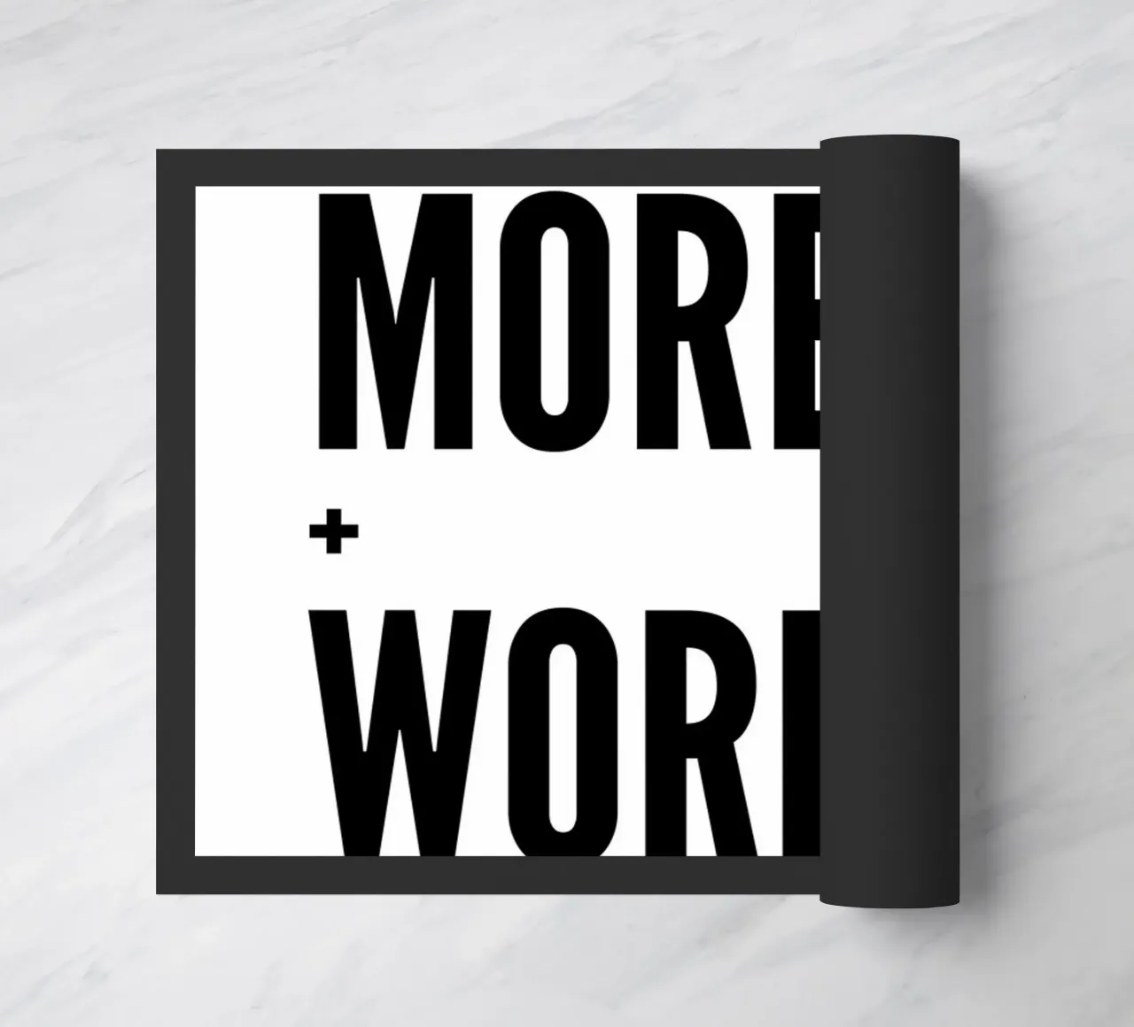 Do More Worry Less - Bold Minimalist Typography Print doormat by NorwesClub