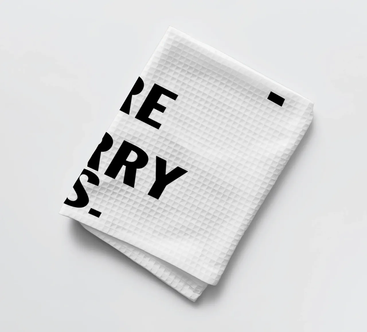 Do More Worry Less - Bold Minimalist Typography Print tea towel by NorwesClub