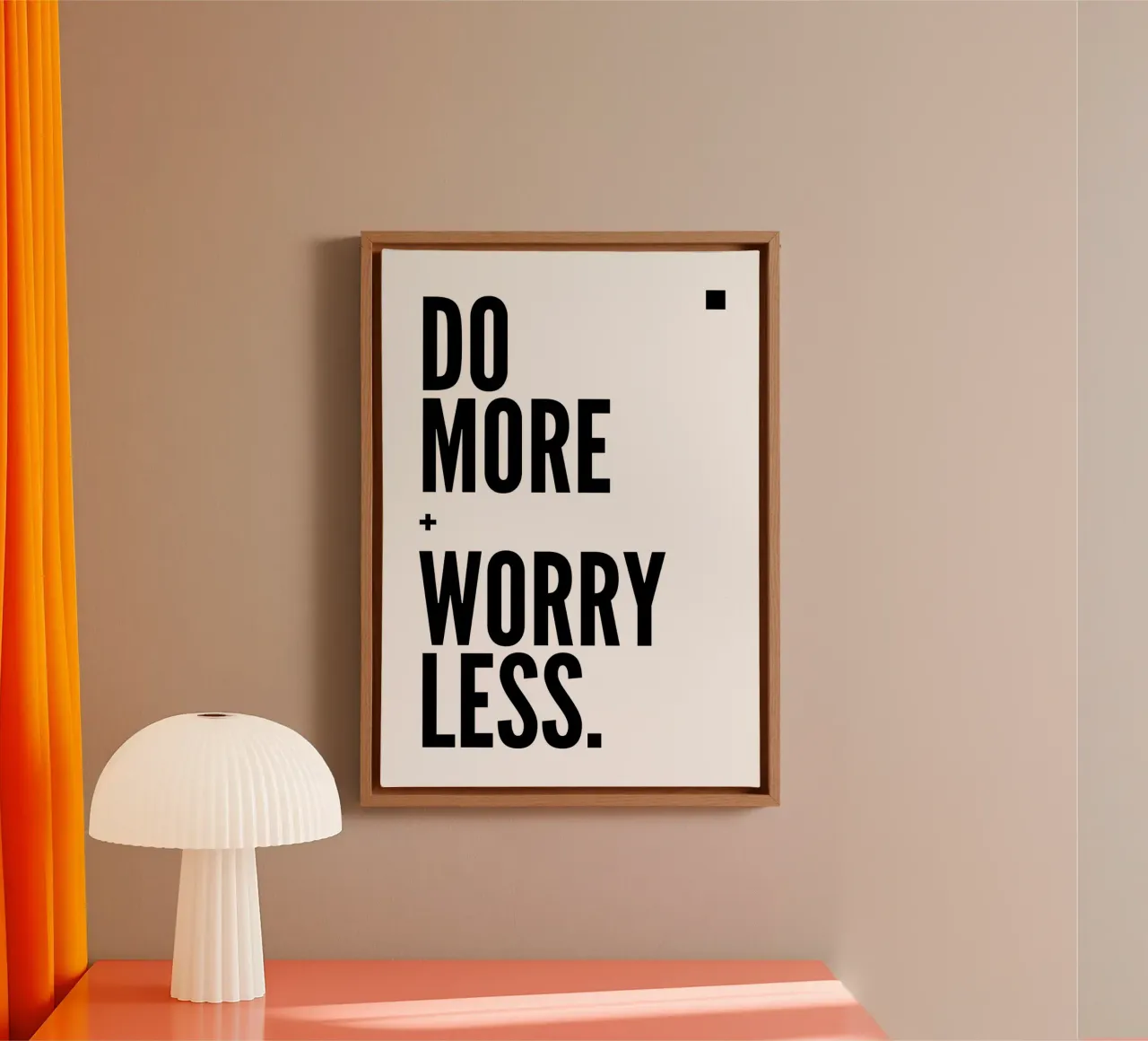 Do More Worry Less - Bold Minimalist Typography Print canvas by NorwesClub