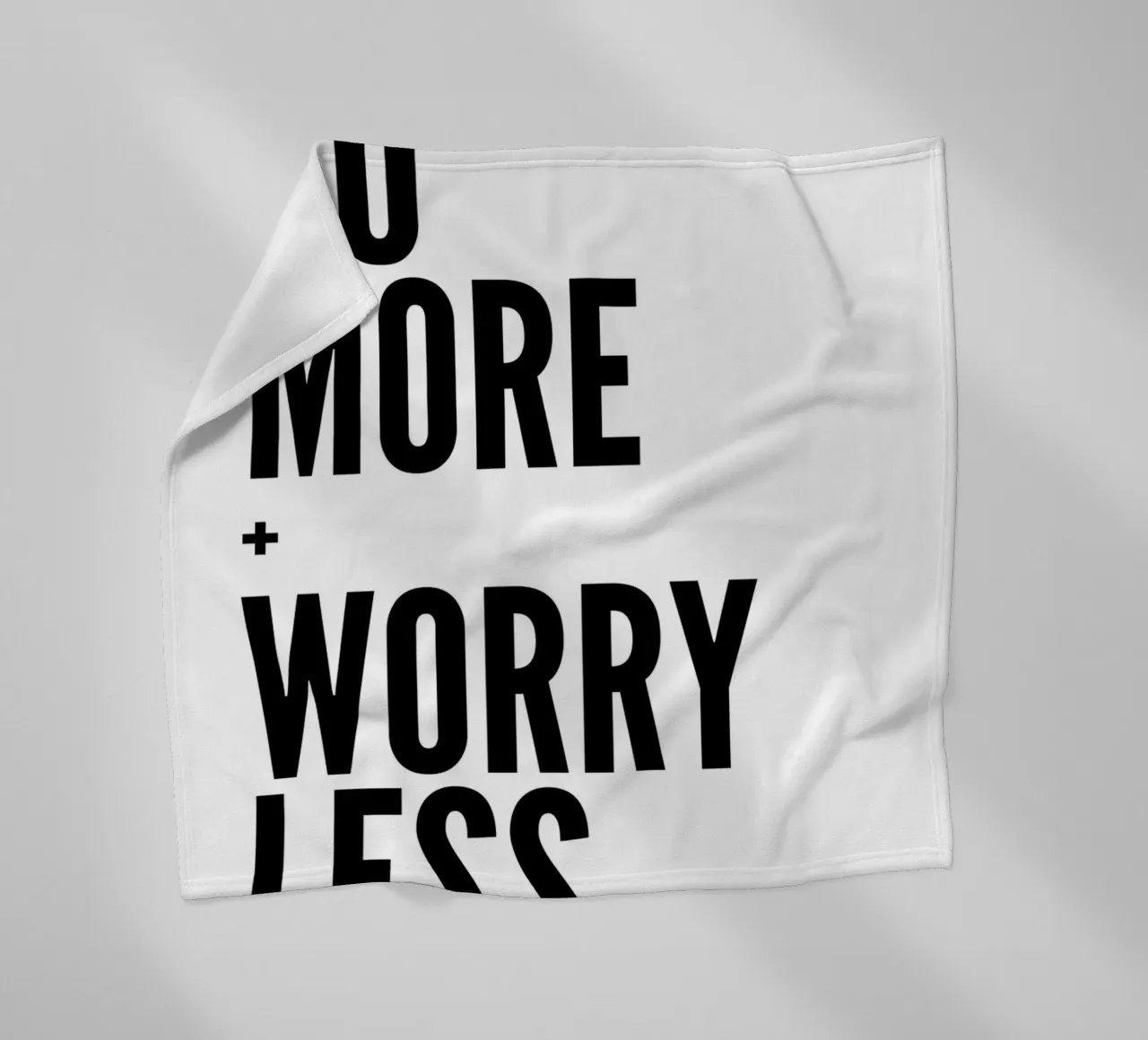 Do More Worry Less - Bold Minimalist Typography Print fleece blanket by NorwesClub