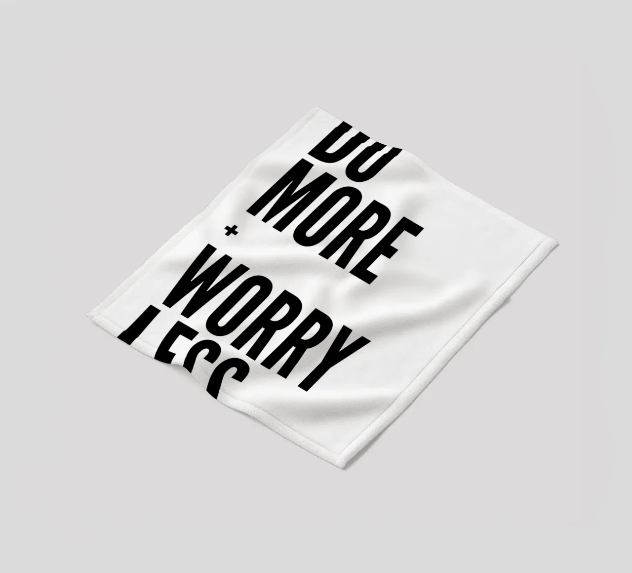 Do More Worry Less - Bold Minimalist Typography Print fleece blanket by NorwesClub