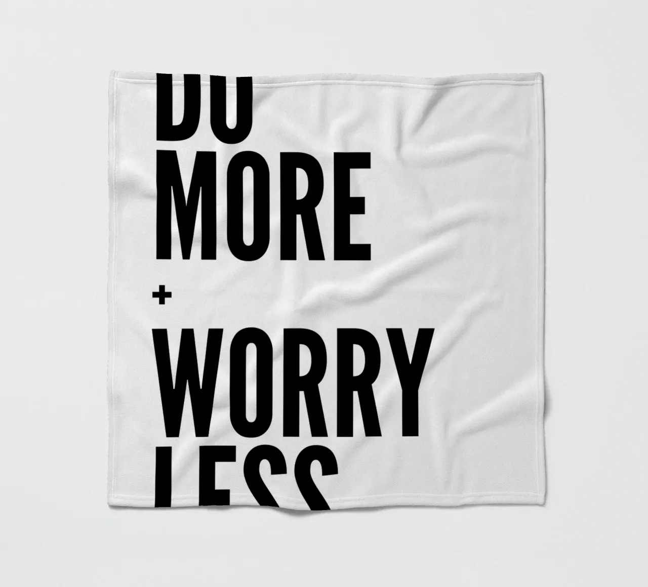 Do More Worry Less - Bold Minimalist Typography Print fleece blanket by NorwesClub