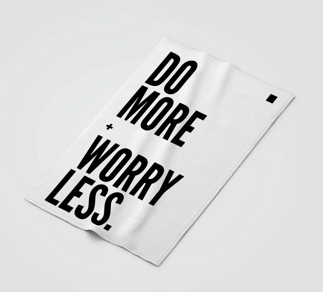 Do More Worry Less - Bold Minimalist Typography Print fleece blanket by NorwesClub