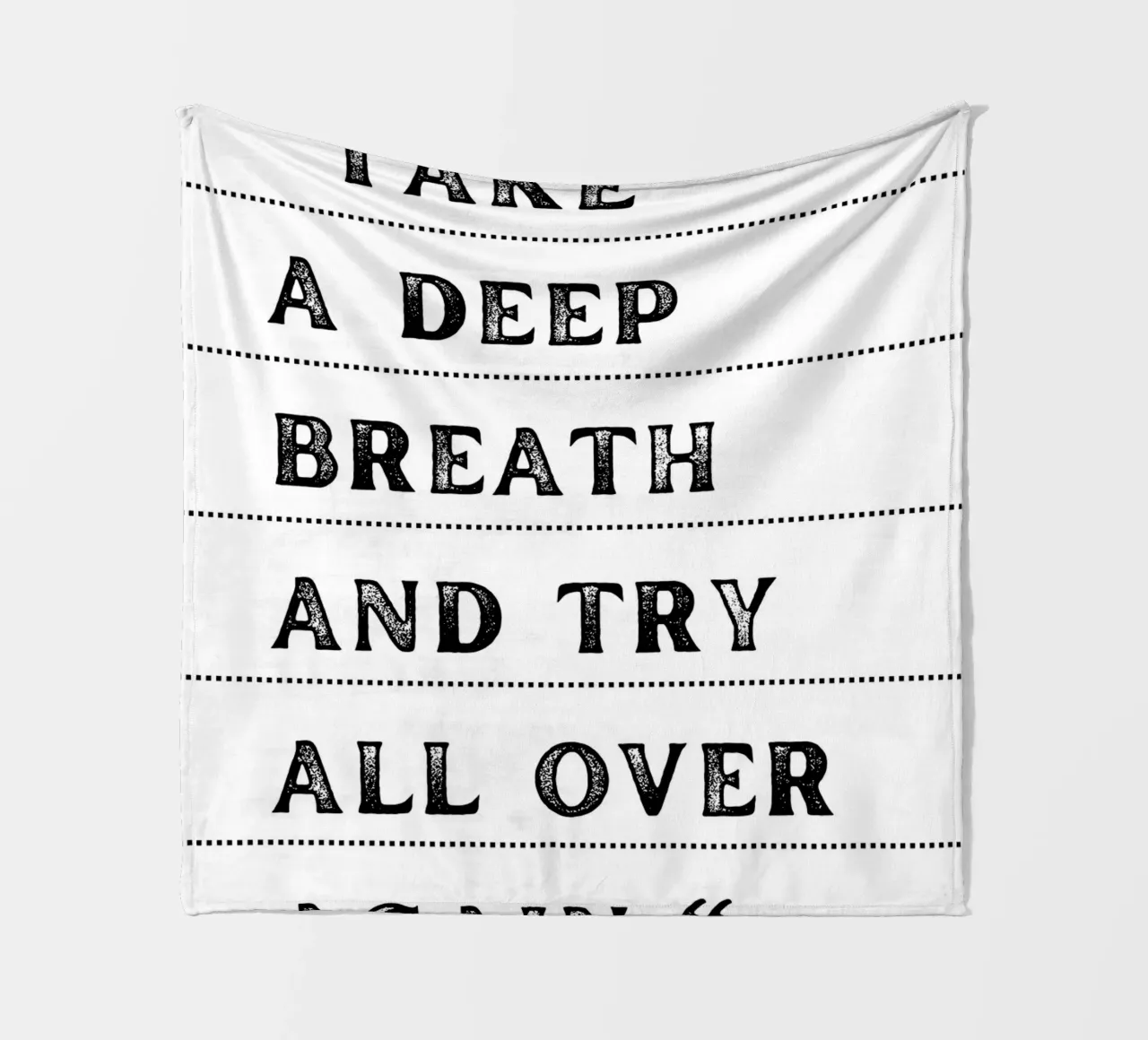"Take a Deep Breath" - Inspiring Typography Print fleece blanket by NorwesClub
