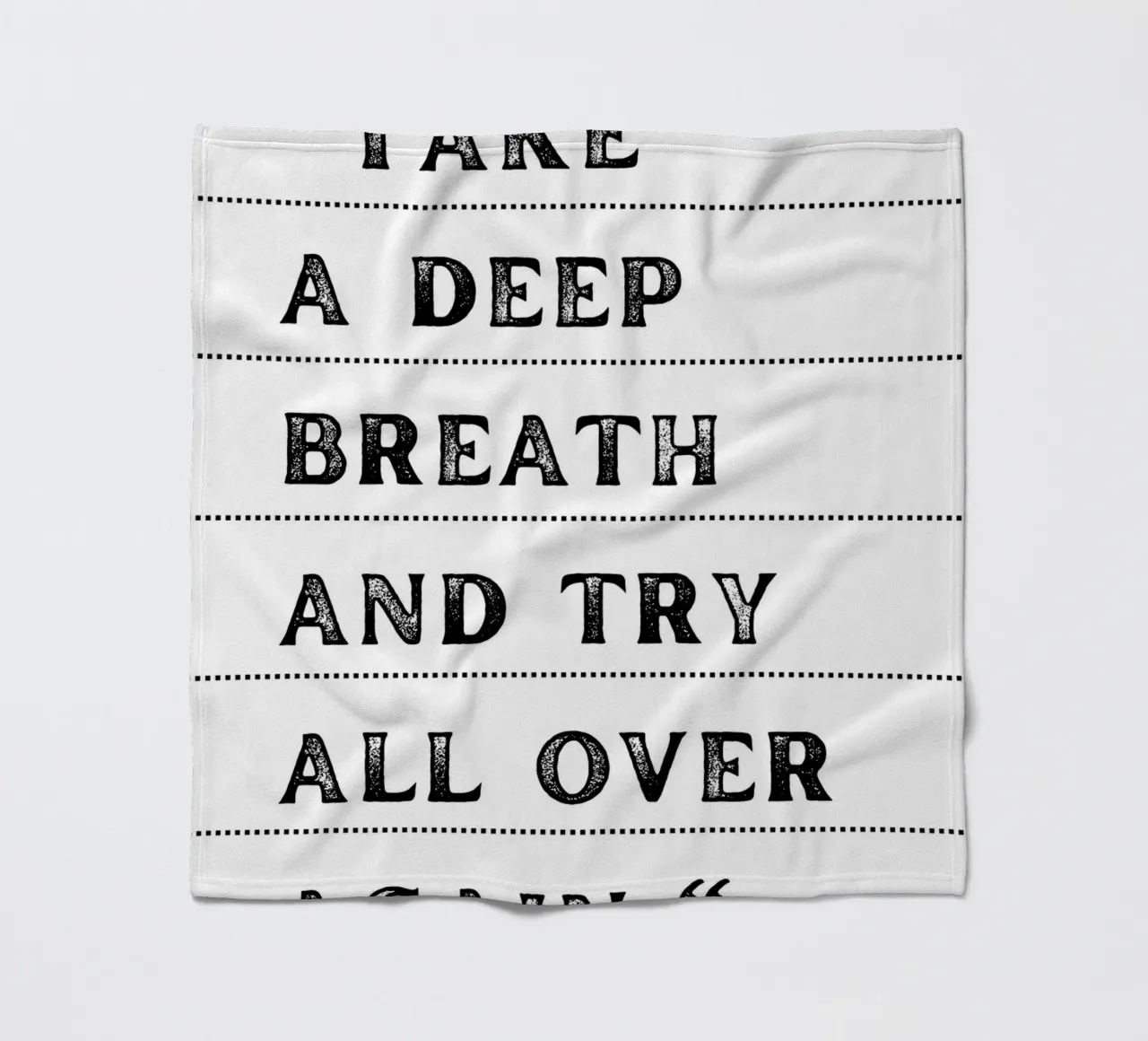 "Take a Deep Breath" - Inspiring Typography Print fleece blanket by NorwesClub