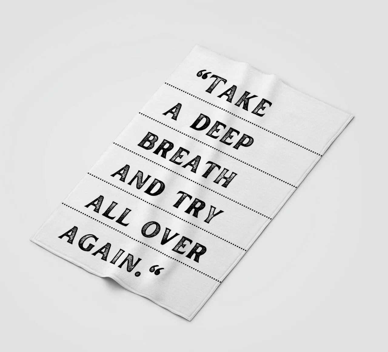 "Take a Deep Breath" - Inspiring Typography Print fleece blanket by NorwesClub