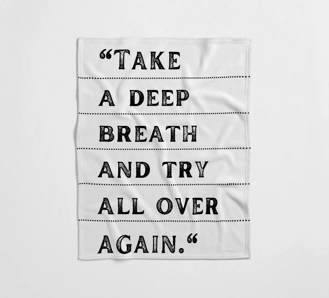 "Take a Deep Breath" - Inspiring Typography Print fleece blanket by NorwesClub