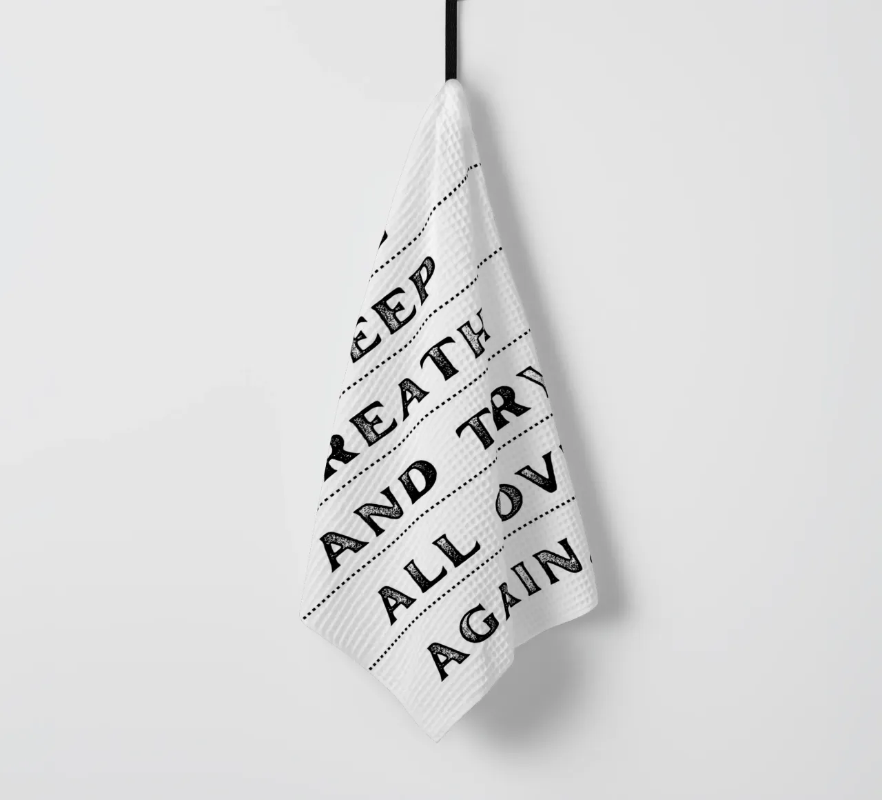 "Take a Deep Breath" - Inspiring Typography Print tea towel by NorwesClub