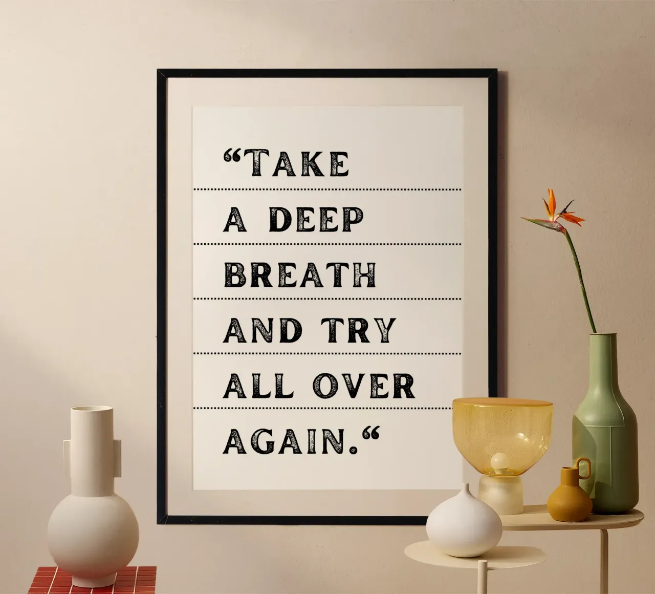 "Take a Deep Breath" - Inspiring Typography Print hahnemühle by NorwesClub