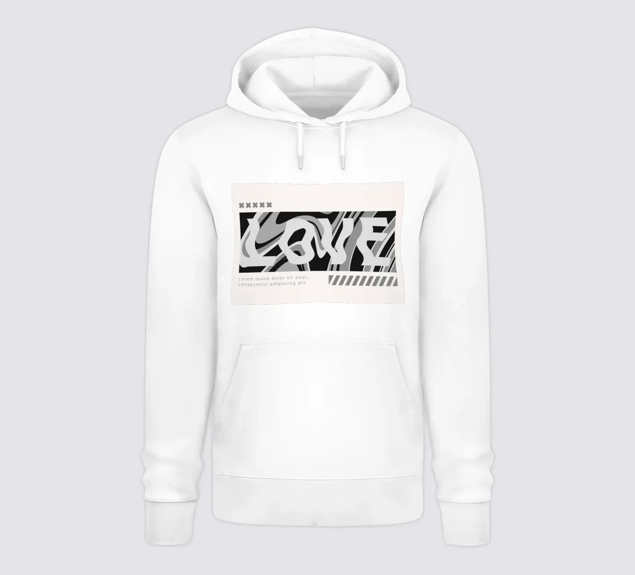 Distorted LOVE - Monochrome Abstract Typography Print hoodie by NorwesClub