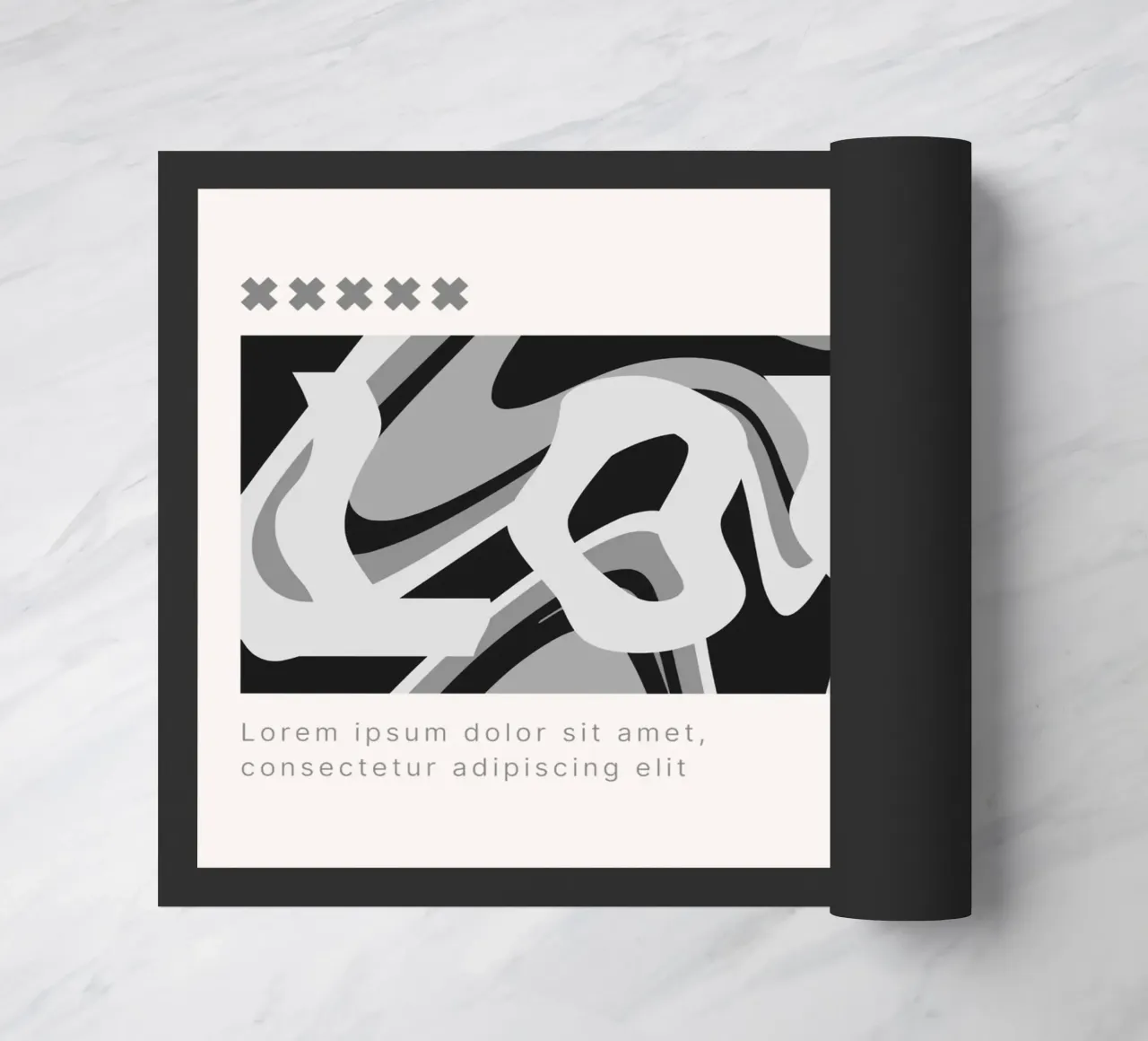 Distorted LOVE - Monochrome Abstract Typography Print doormat by NorwesClub