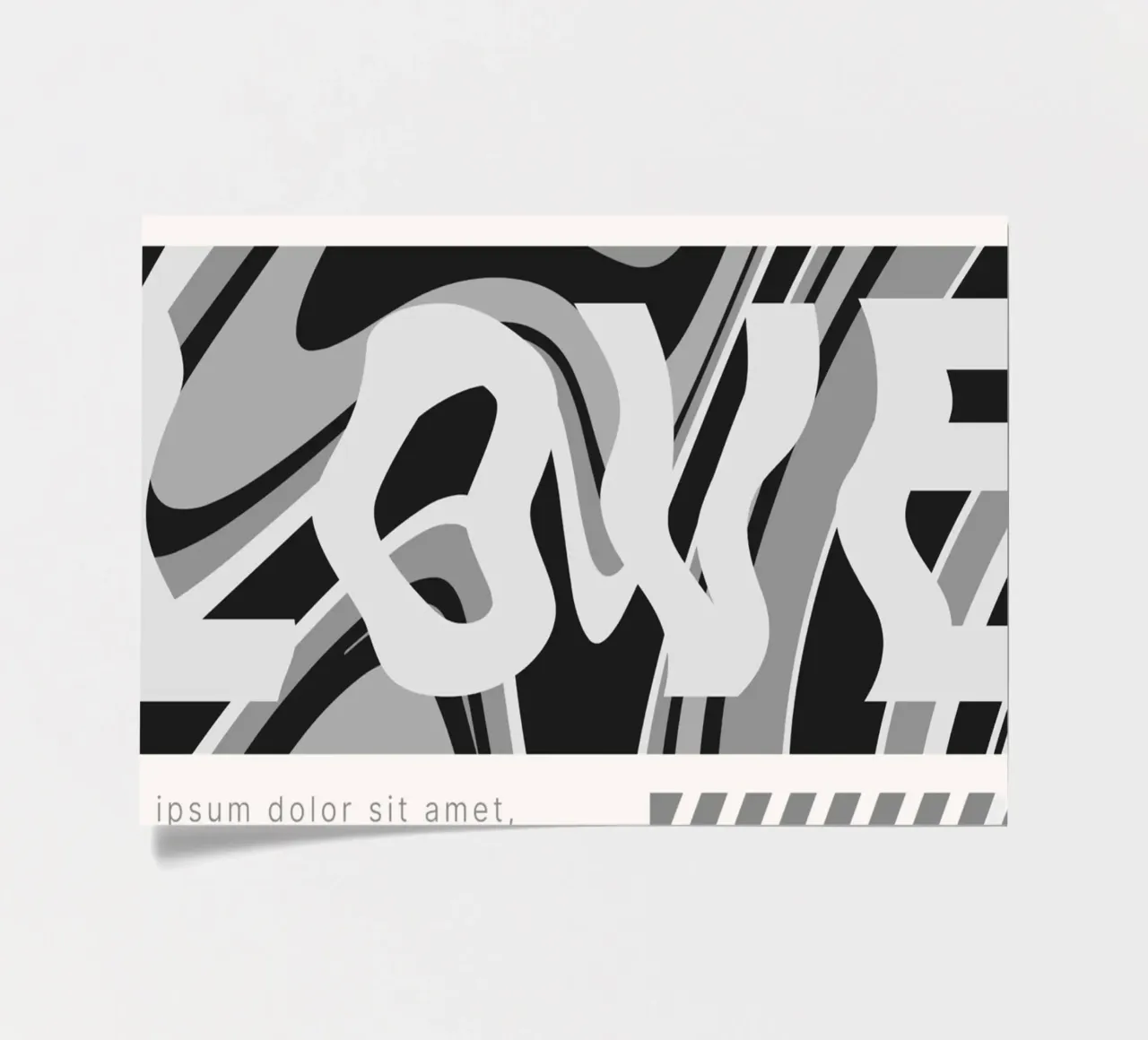 Distorted LOVE - Monochromer abstrakter Typografie-Druck Stickerbogen von NorwesClub