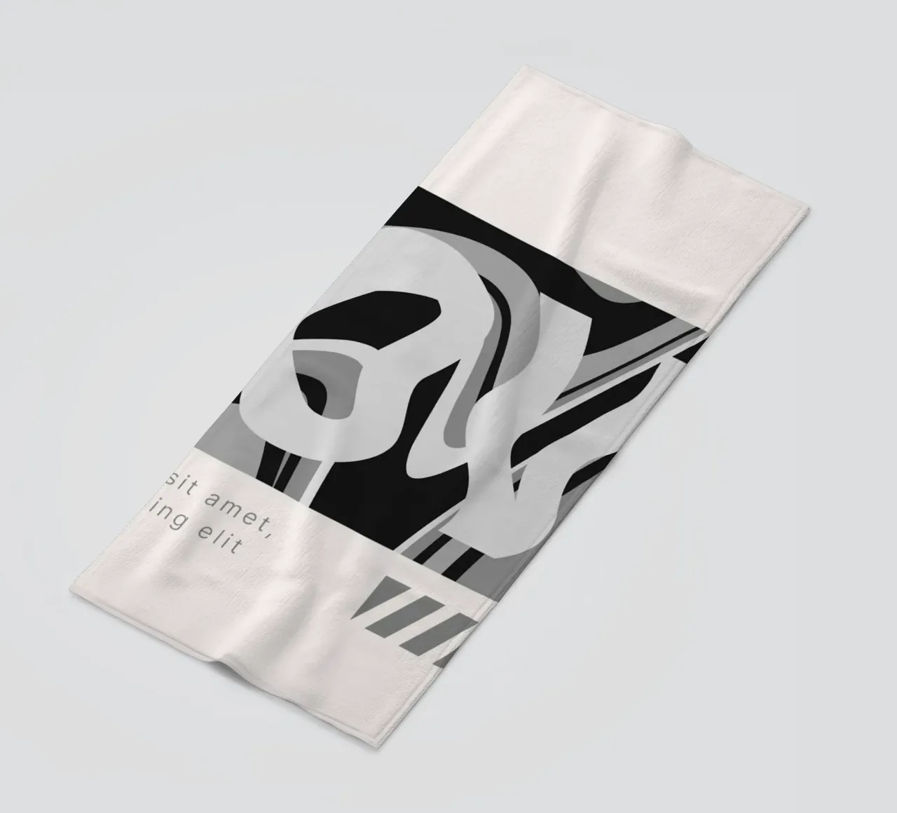 Distorted LOVE - Monochrome Abstract Typography Print beach towel by NorwesClub