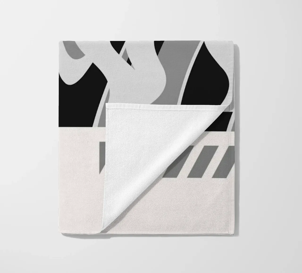 Distorted LOVE - Monochrome Abstract Typography Print beach towel by NorwesClub
