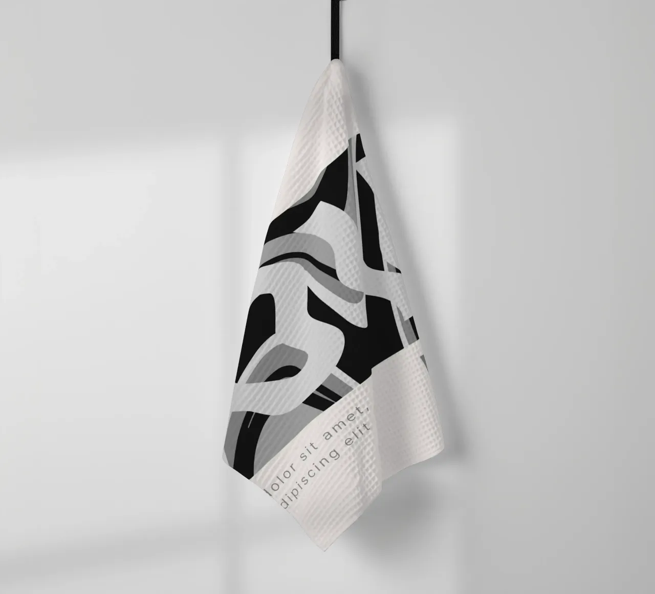 Distorted LOVE - Monochrome Abstract Typography Print tea towel by NorwesClub