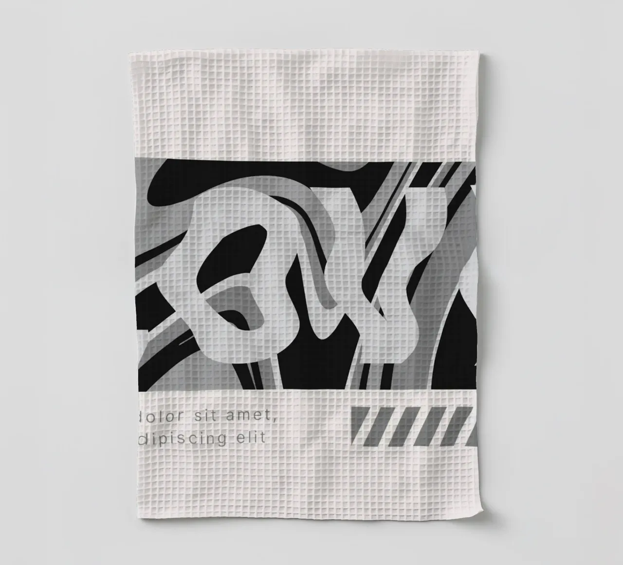 Distorted LOVE - Monochrome Abstract Typography Print tea towel by NorwesClub