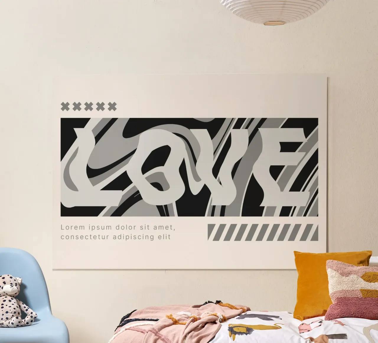 Distorted LOVE - Monochrome Abstract Typography Print hahnemühle by NorwesClub