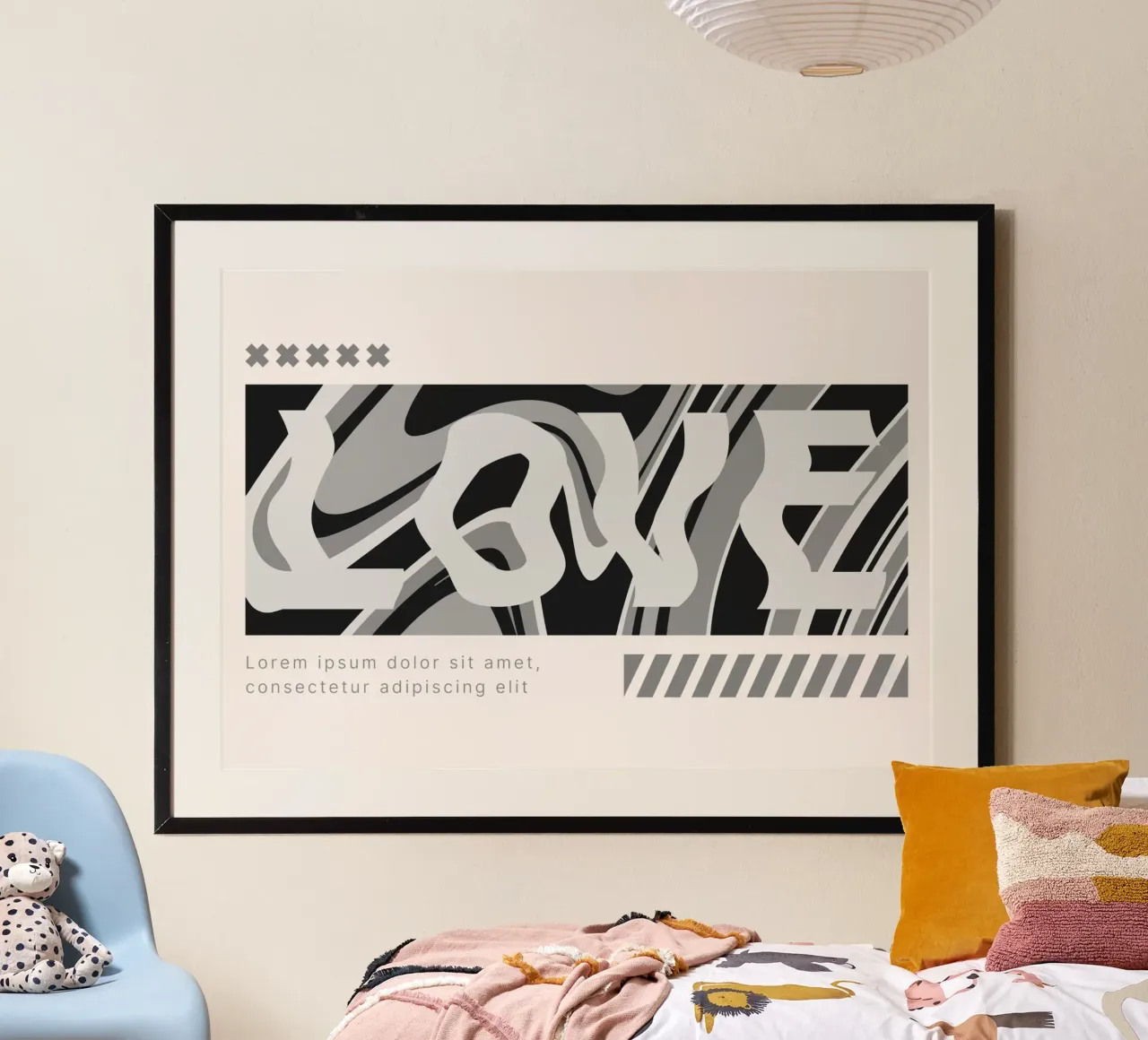 Distorted LOVE - Monochrome Abstract Typography Print hahnemühle by NorwesClub