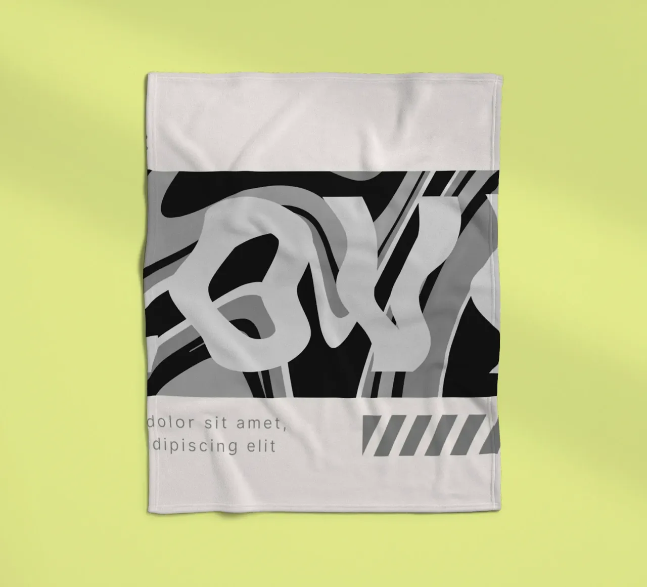 Distorted LOVE - Monochrome Abstract Typography Print fleece blanket by NorwesClub