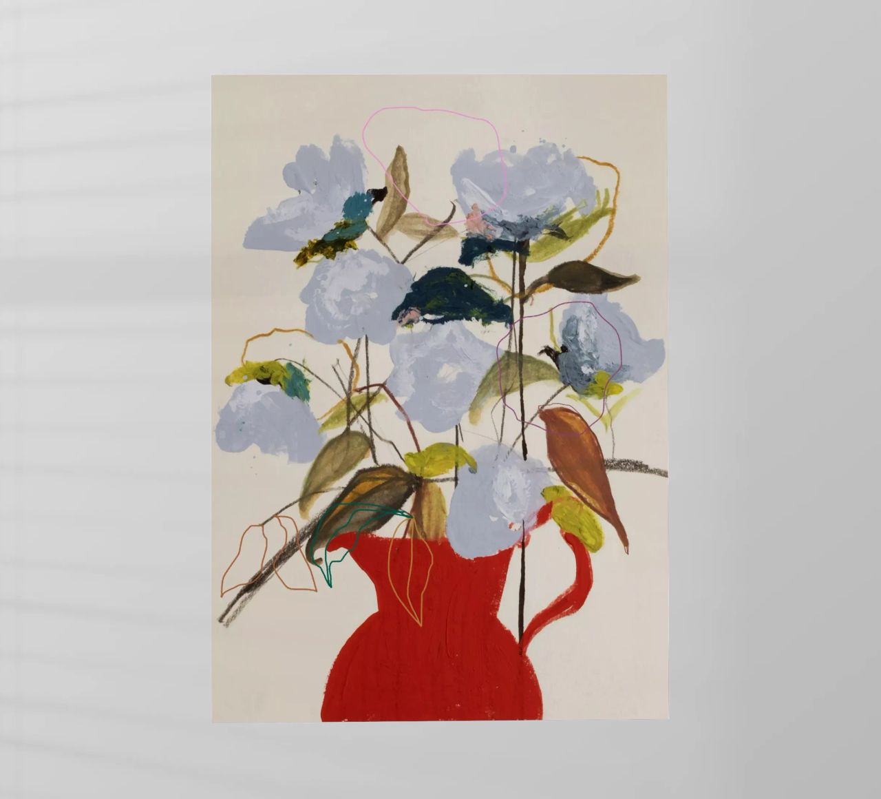 Still Life Bloom with Red Pitcher pellicola backlit da Leigh Viner