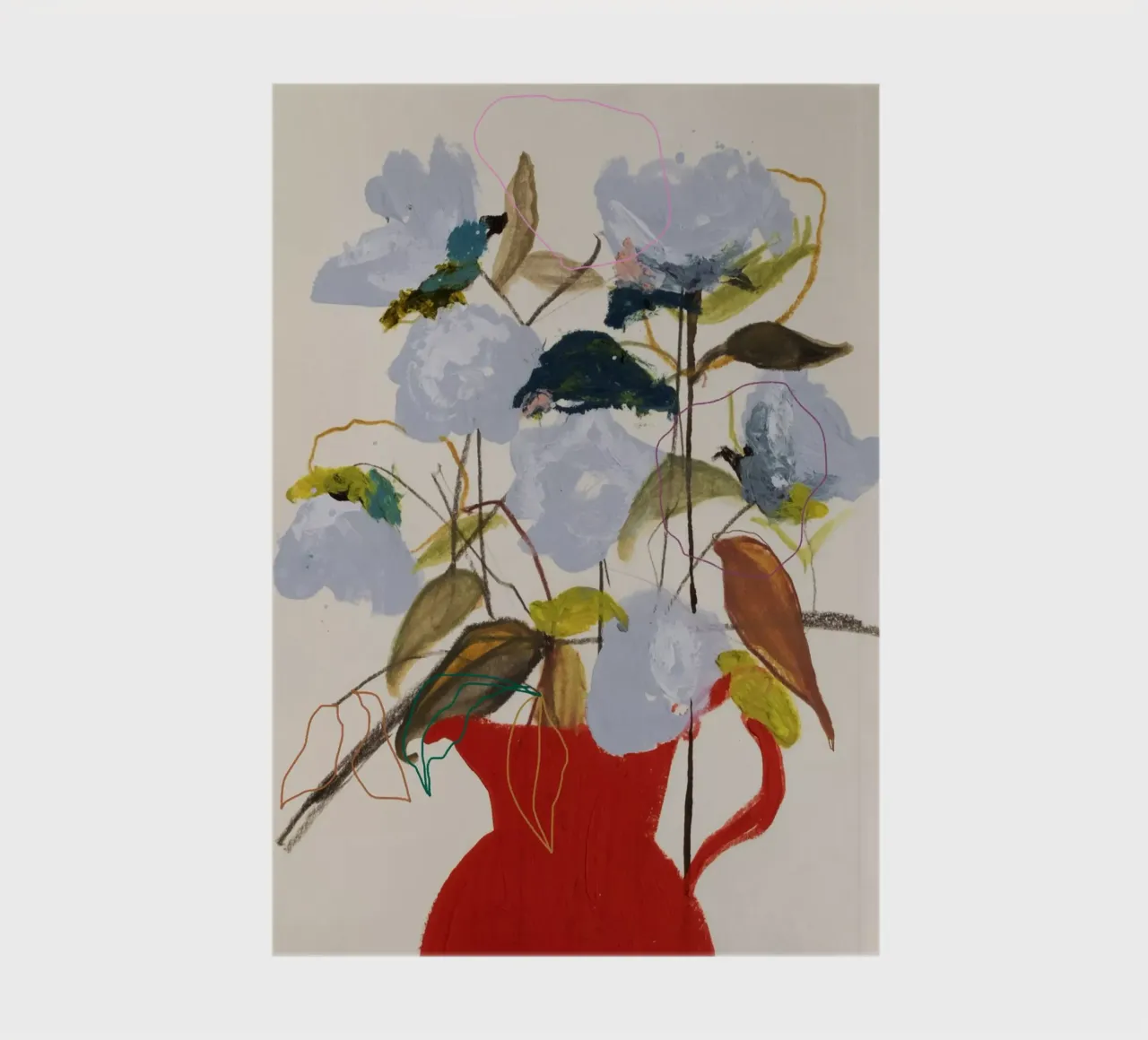 Still Life Bloom with Red Pitcher notebook by Leigh Viner