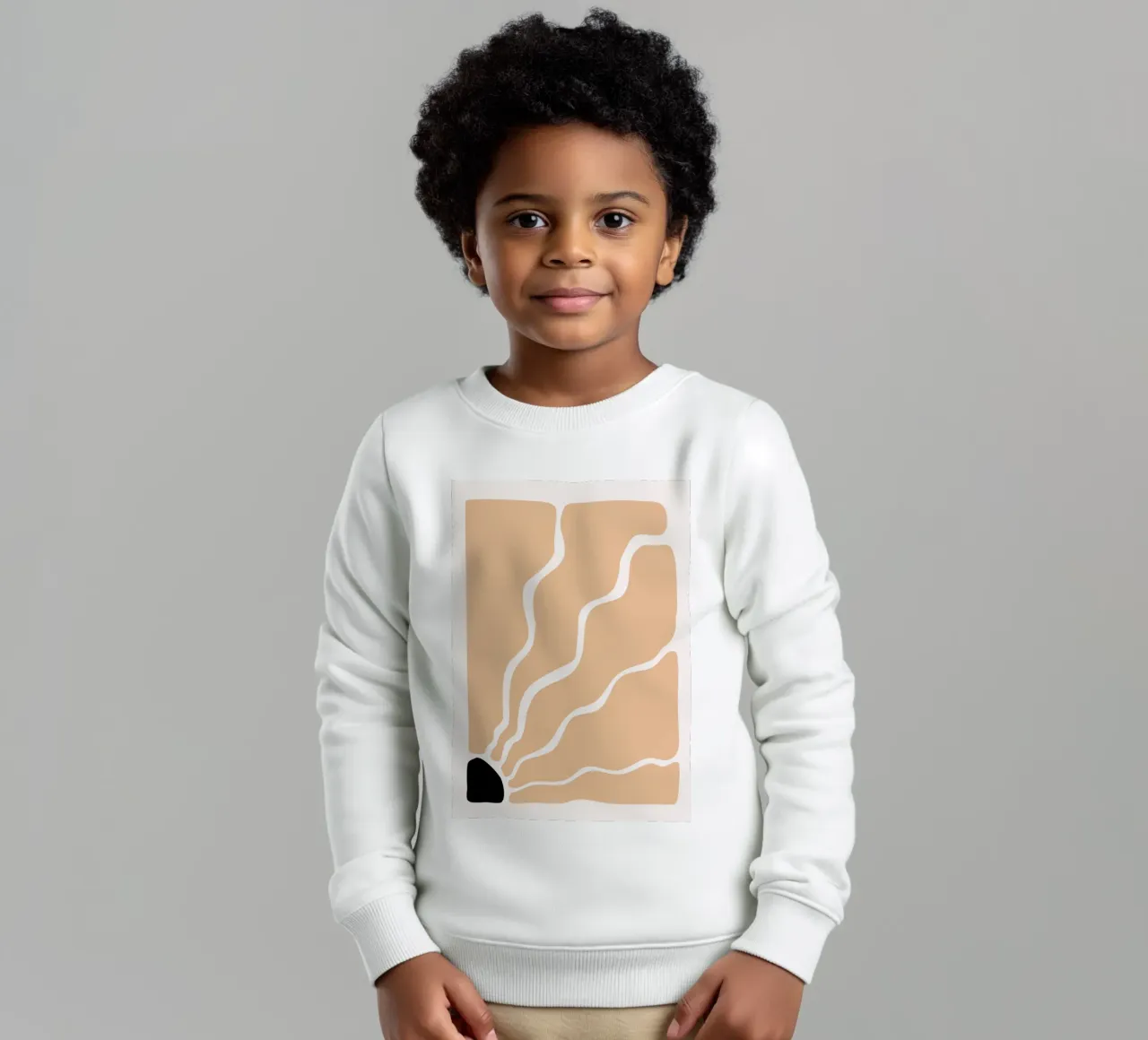 Organic Flow - Abstract Earthy Minimalist Print kids sweatshirt by NorwesClub