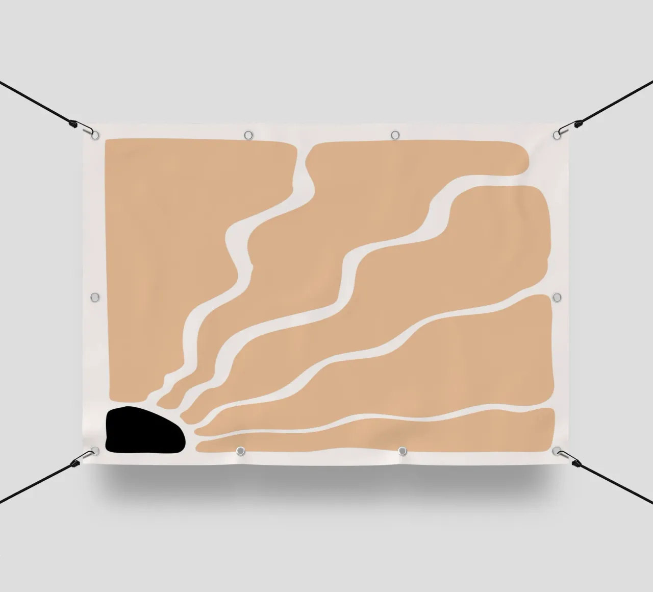 Organic Flow - Abstract Earthy Minimalist Print (flux organique) bâche pvc de NorwesClub