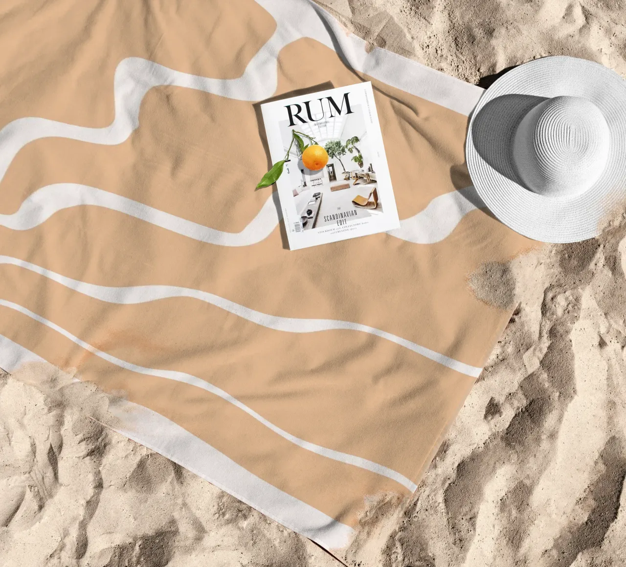 Organic Flow - Abstract Earthy Minimalist Print beach towel by NorwesClub