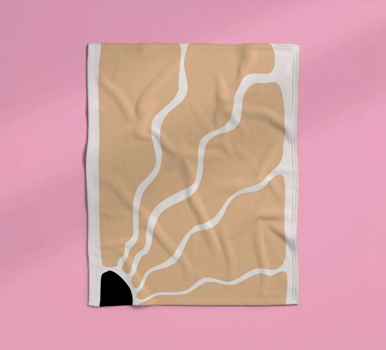 Organic Flow - Abstract Earthy Minimalist Print fleece blanket by NorwesClub