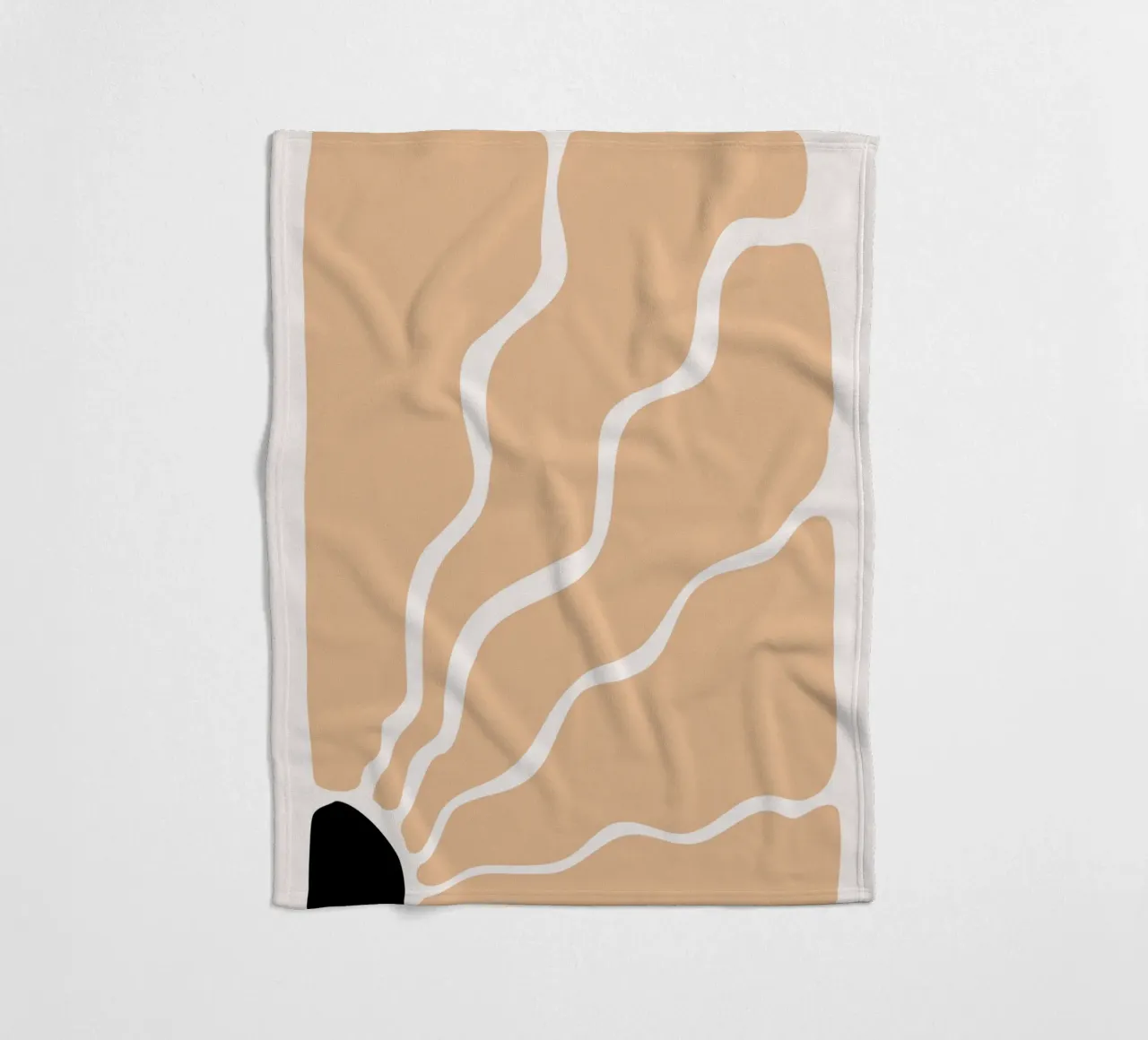 Organic Flow - Abstract Earthy Minimalist Print fleece blanket by NorwesClub