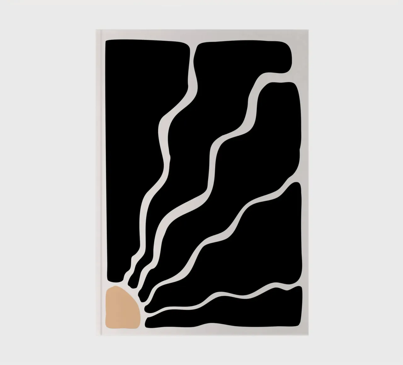 Abstract Monochrome Flow - Bold Organic Waves Print notebook by NorwesClub