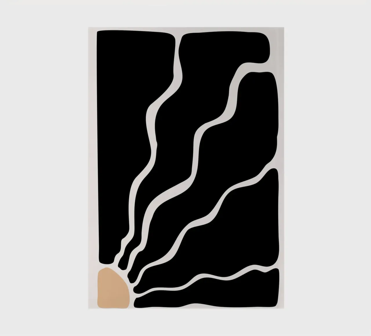 Abstract Monochrome Flow - Bold Organic Waves Print notebook by NorwesClub