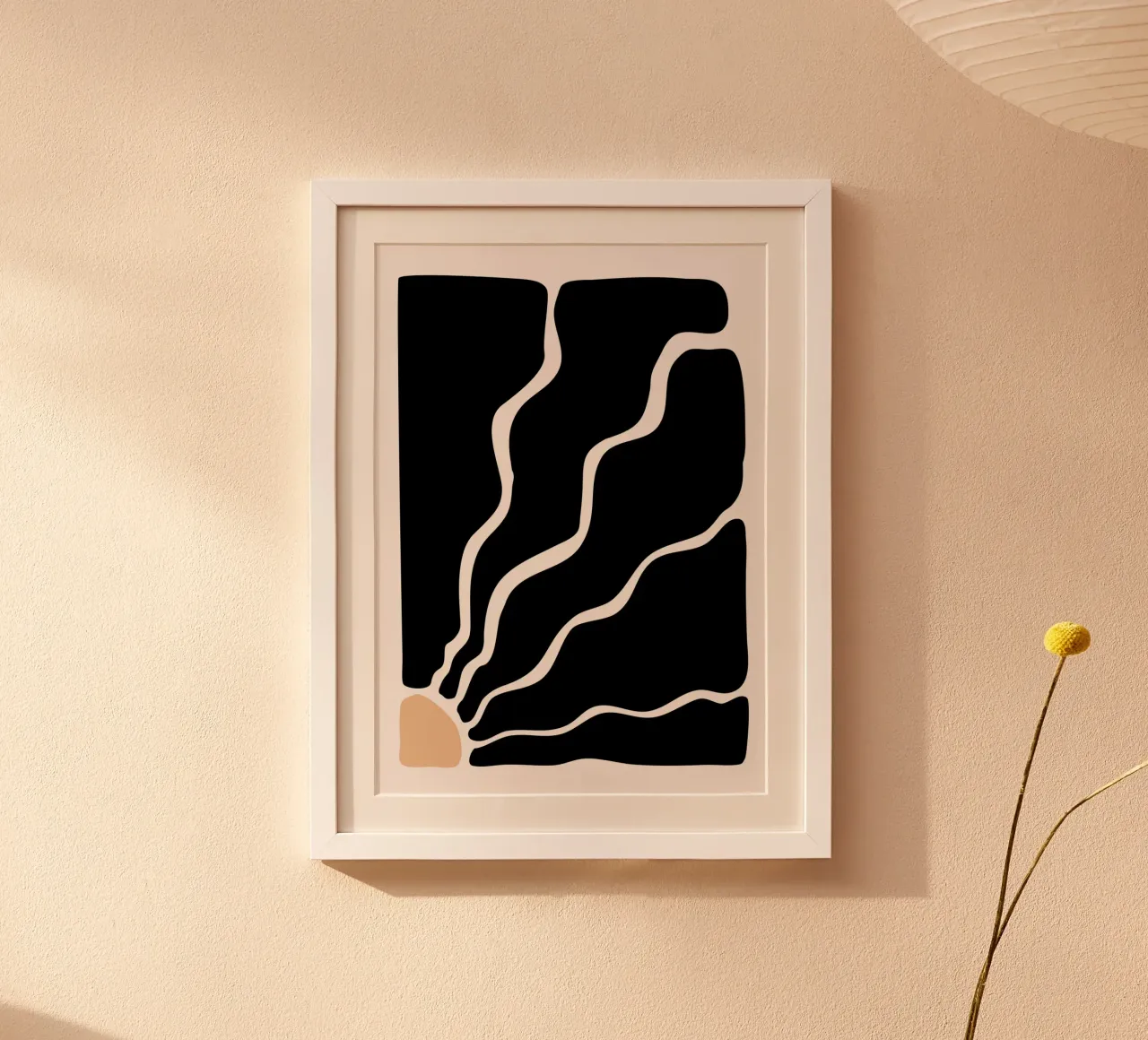 Flusso monocromatico astratto - Stampa di onde organiche in grassetto poster con telaio in alluminio da NorwesClub
