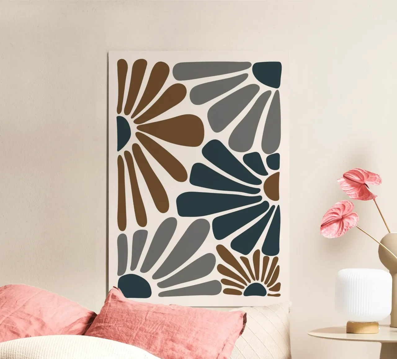 Fiori astratti di terra - Stampa floreale moderna di metà secolo poster da NorwesClub